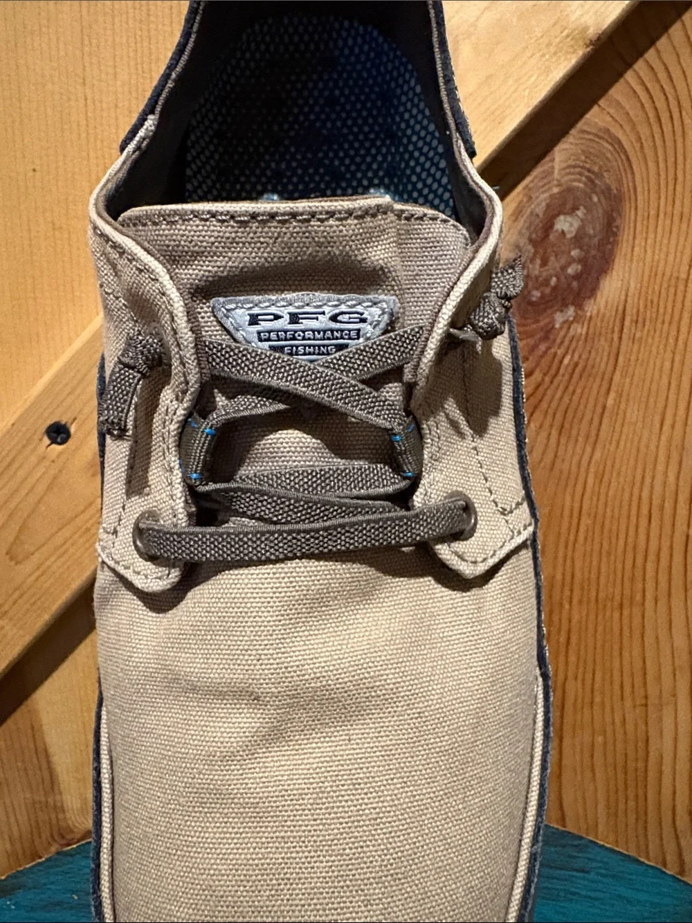 Columbia PFG Men's Tan Canvas Boat Shoes with Lace-Up Comfort